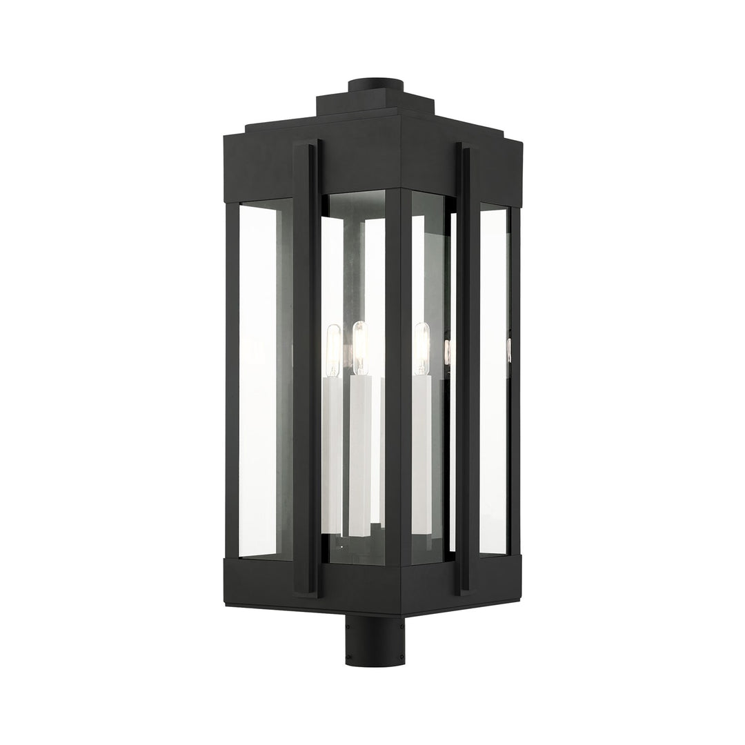 4 Light Black Outdoor Post Top Lantern by Livex Lighting