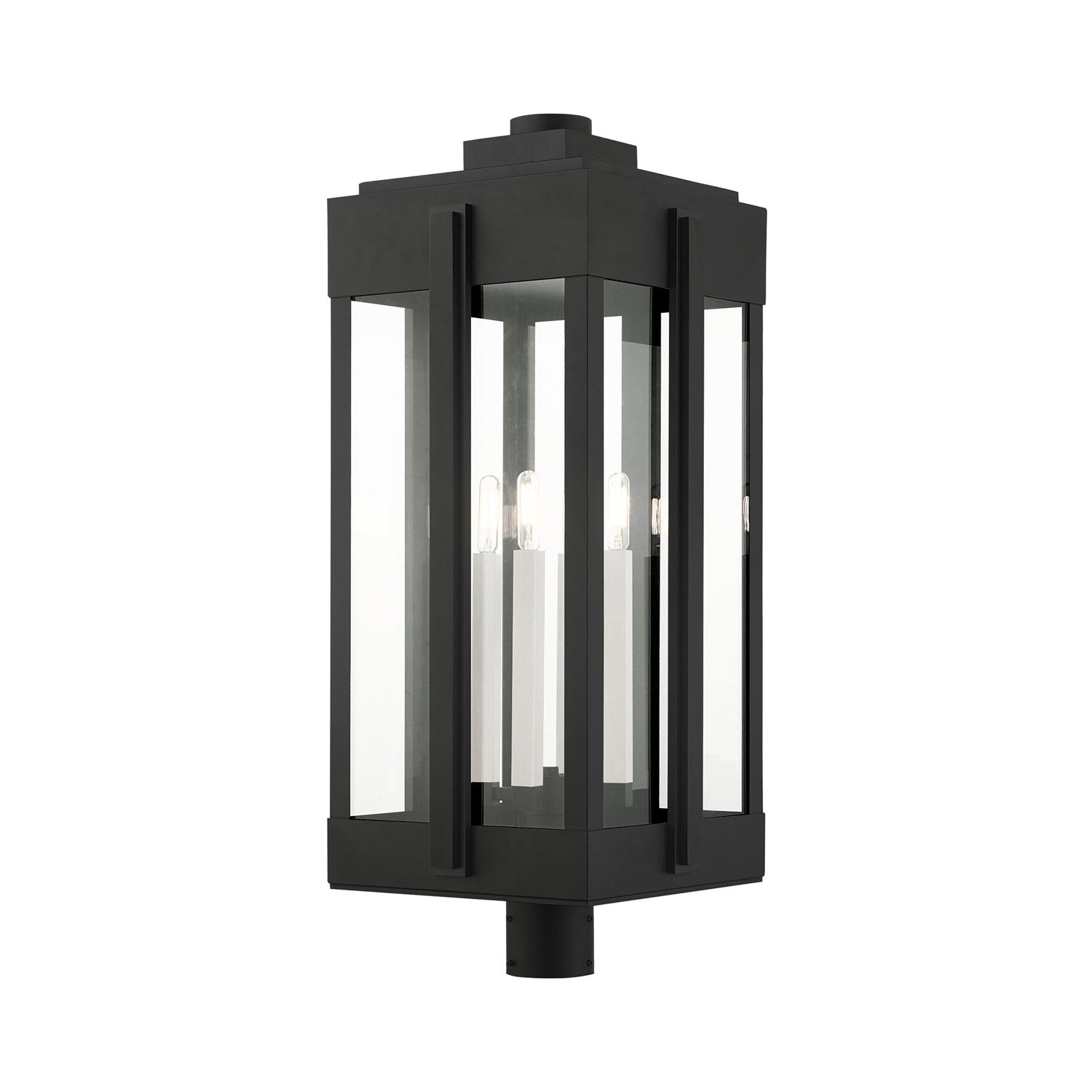 4 Light Black Outdoor Post Top Lantern by Livex Lighting