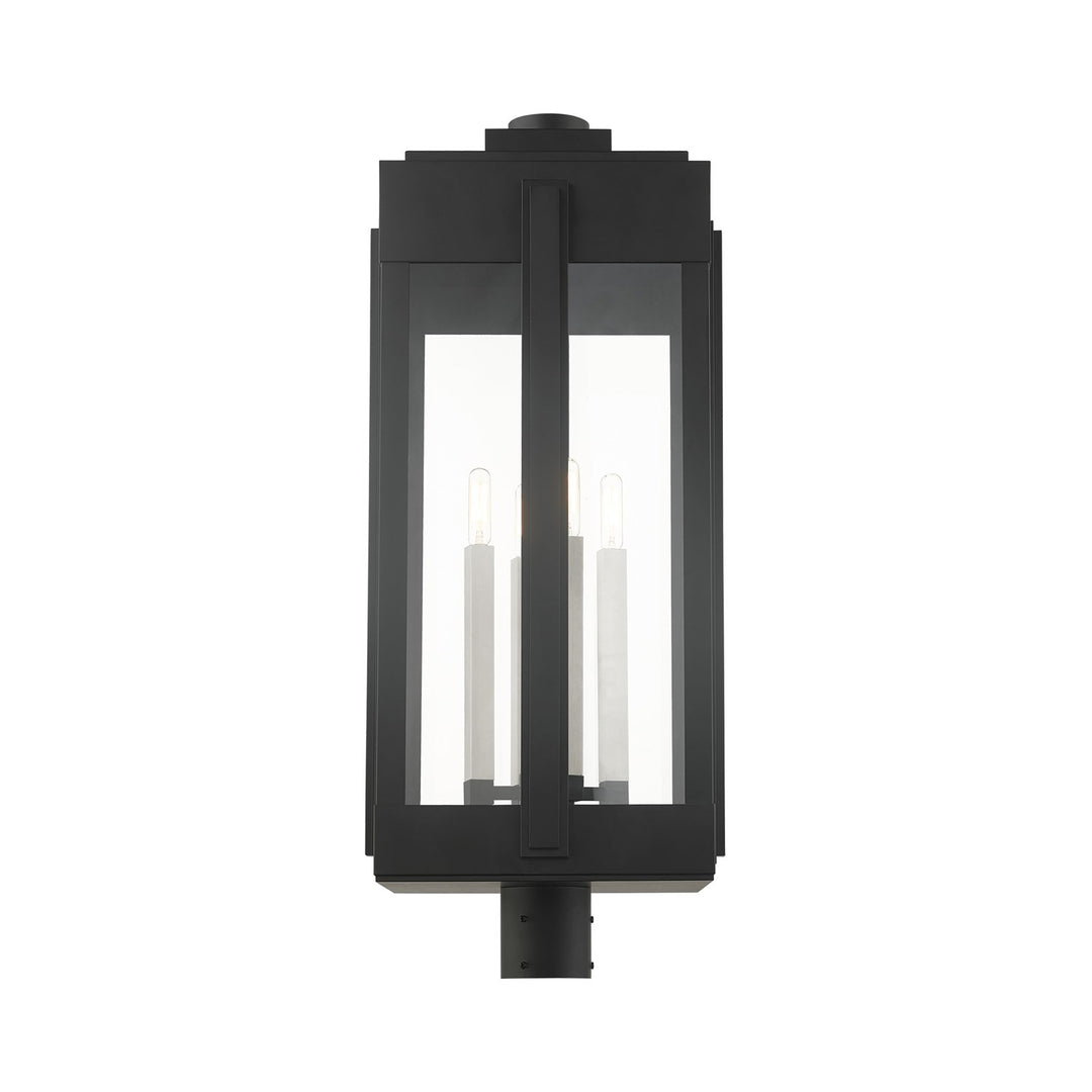 4 Light Black Outdoor Post Top Lantern