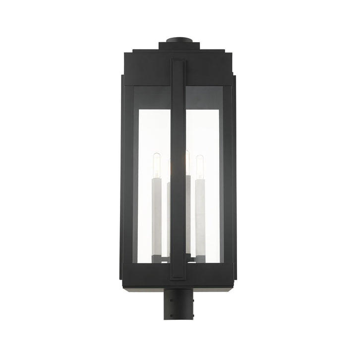 4 Light Black Outdoor Post Top Lantern