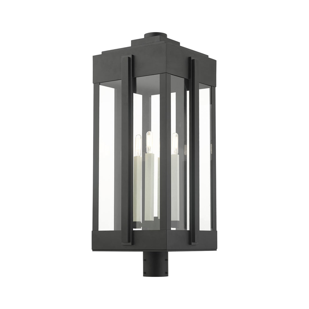 4 Light Black Outdoor Post Top Lantern