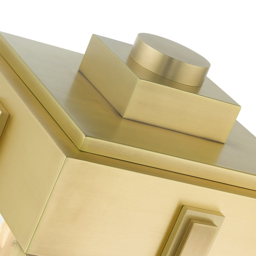 4 Light Natural Brass Outdoor Post Top Lantern