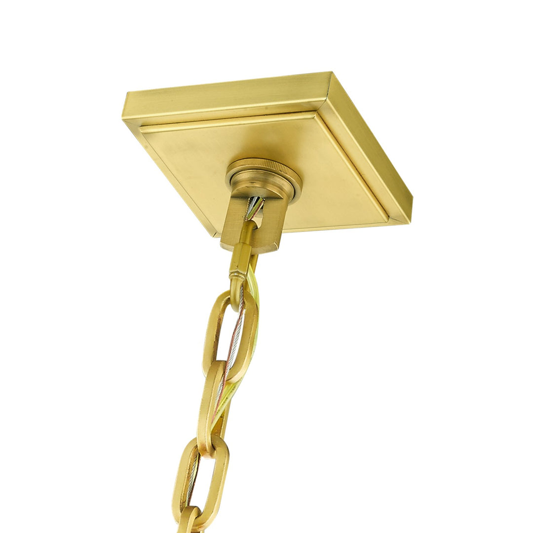 4 Light Natural Brass Outdoor Pendant Lantern