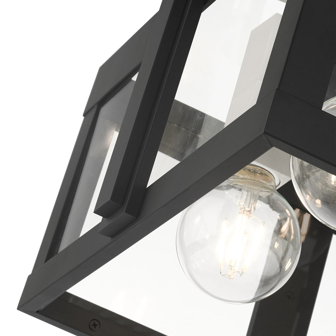 4 Light Black Outdoor Flush Mount