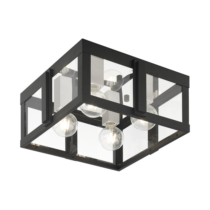 4 Light Black Outdoor Flush Mount