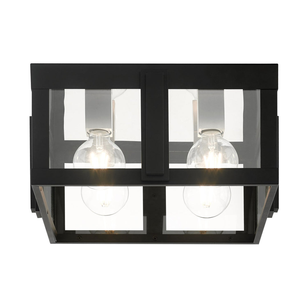 4 Light Black Outdoor Flush Mount