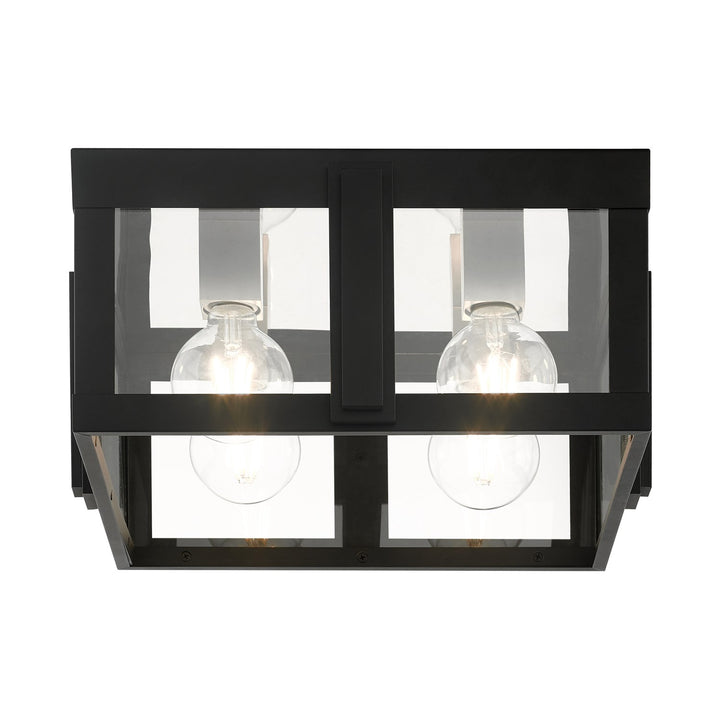 4 Light Black Outdoor Flush Mount