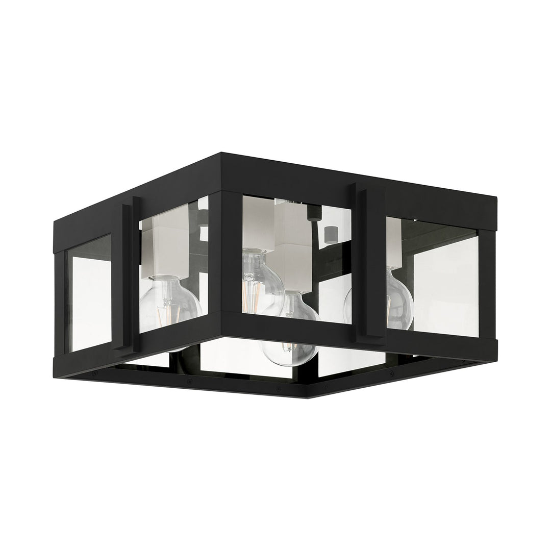 4 Light Black Outdoor Flush Mount