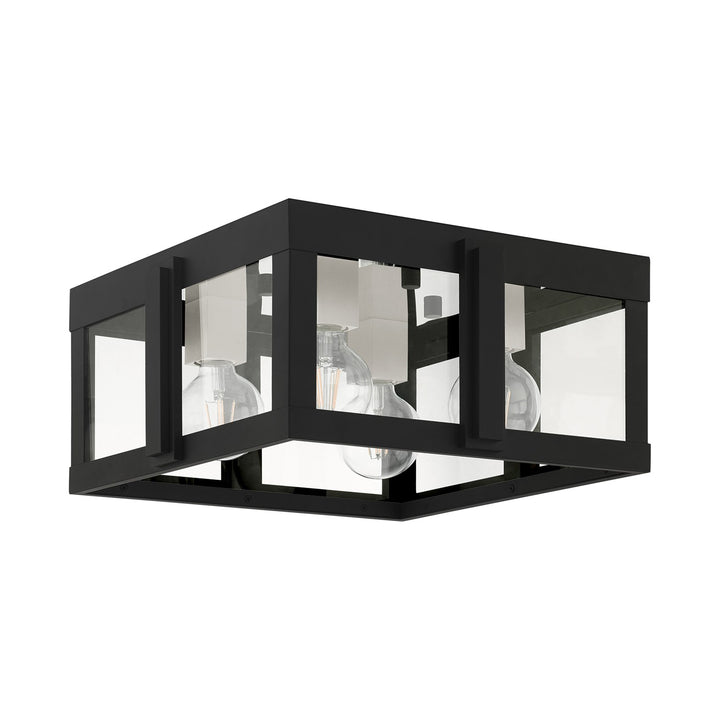 4 Light Black Outdoor Flush Mount