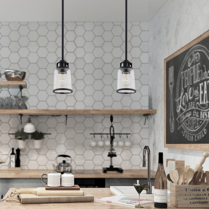 1 Light Black Single Pendant