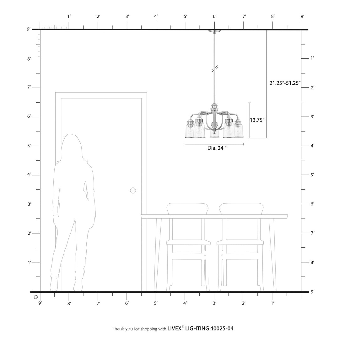 5 Light Black Chandelier