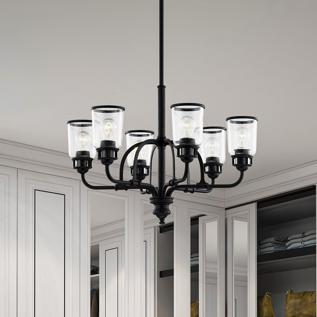 6 Light Black Chandelier