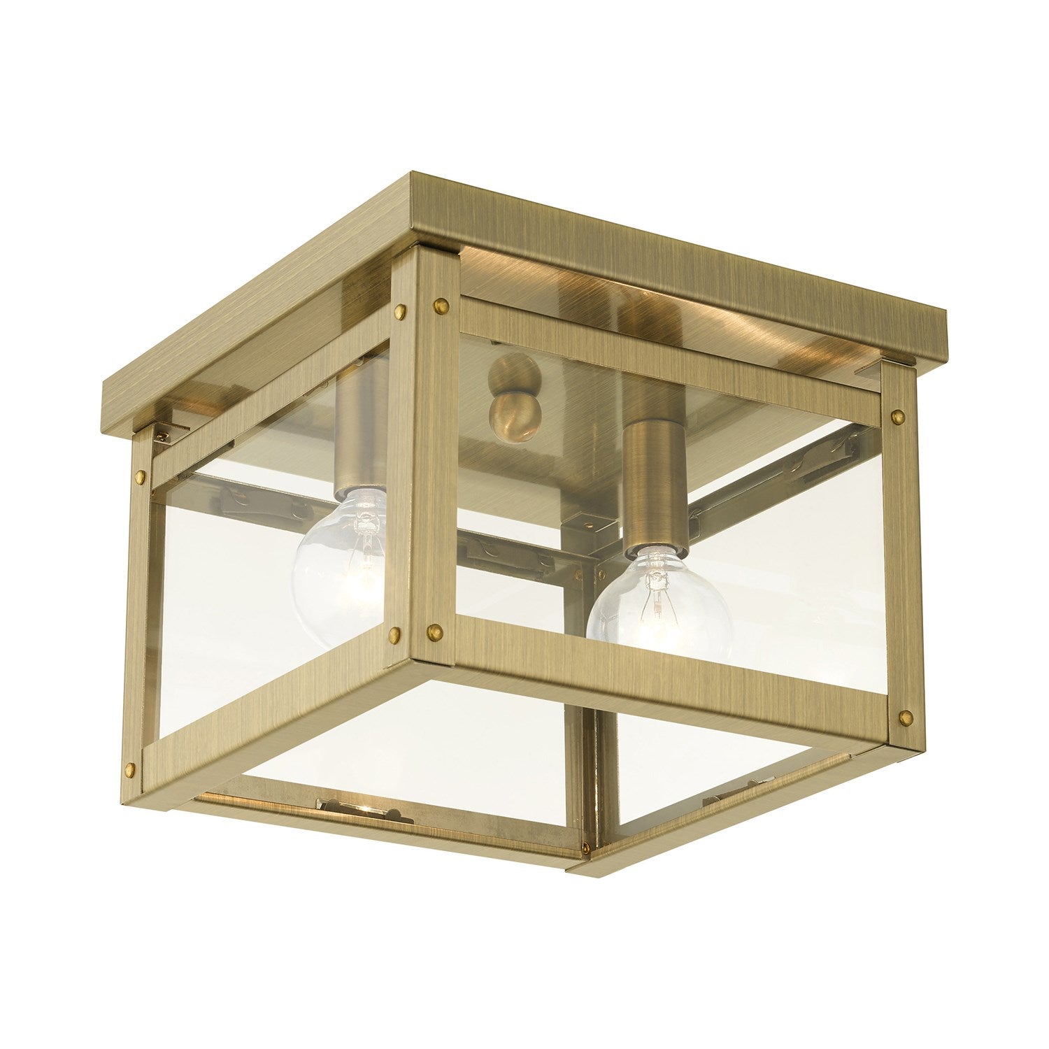 2 Light Antique Brass Flush Mount by Livex Lighting