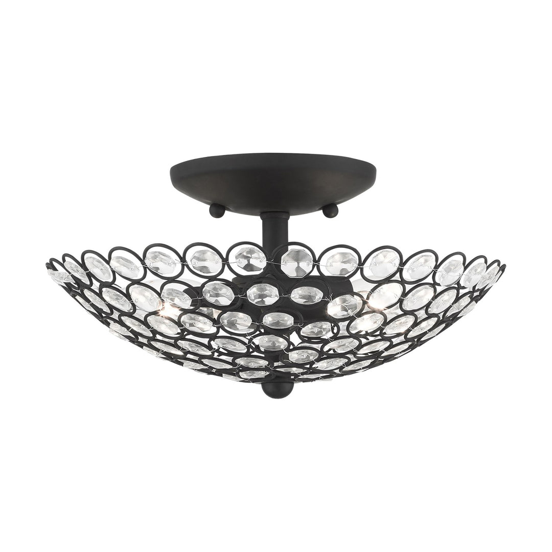 2 Light Black Semi Flush by Livex Lighting