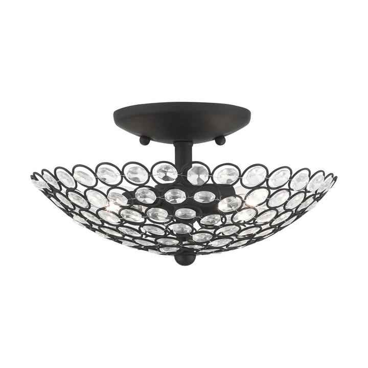 2 Light Black Semi Flush by Livex Lighting