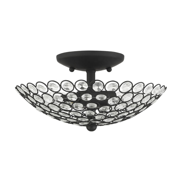 2 Light Black Semi Flush