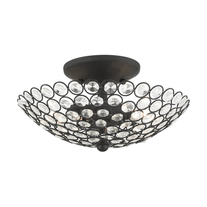 2 Light Black Semi Flush
