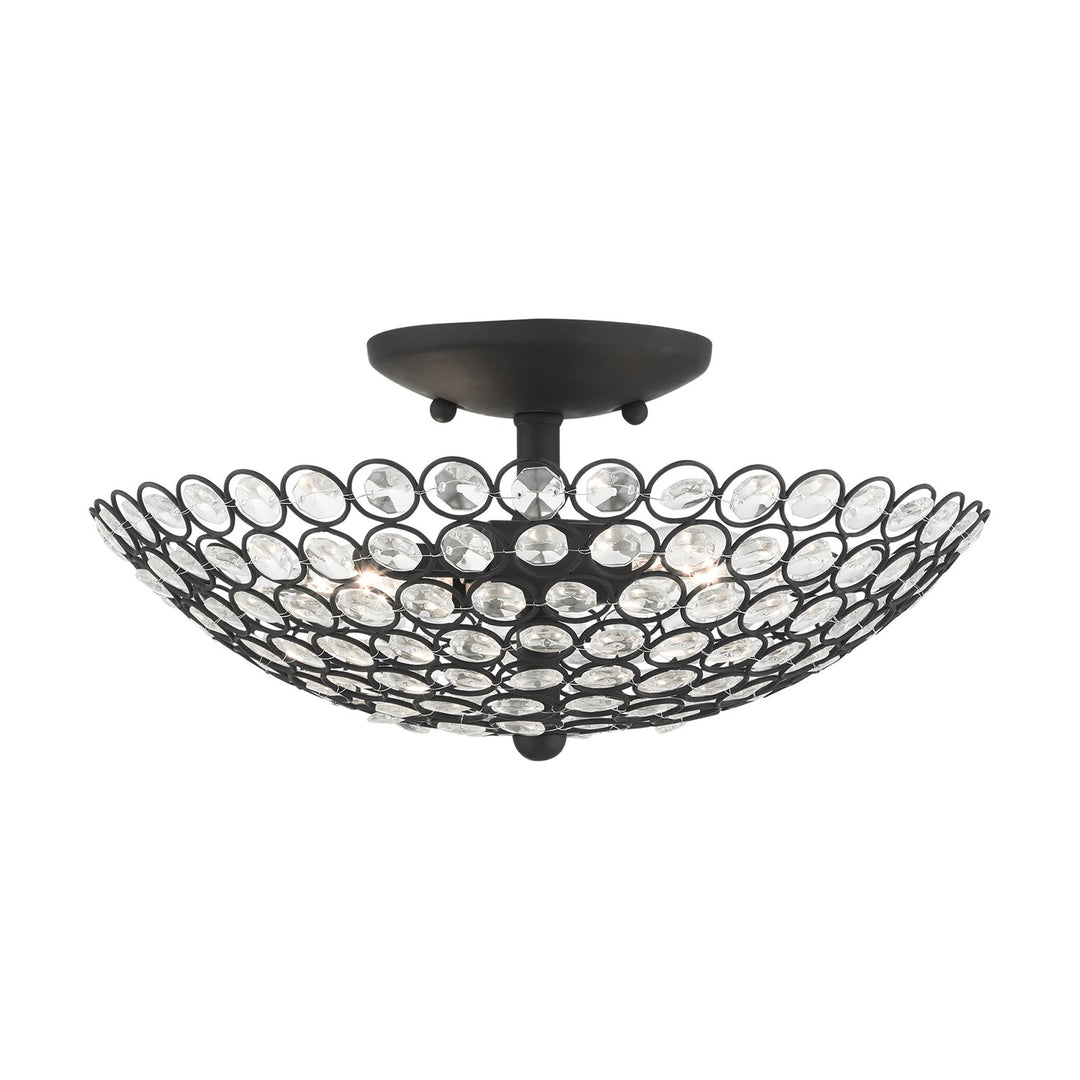 2 Light Black Semi Flush by Livex Lighting