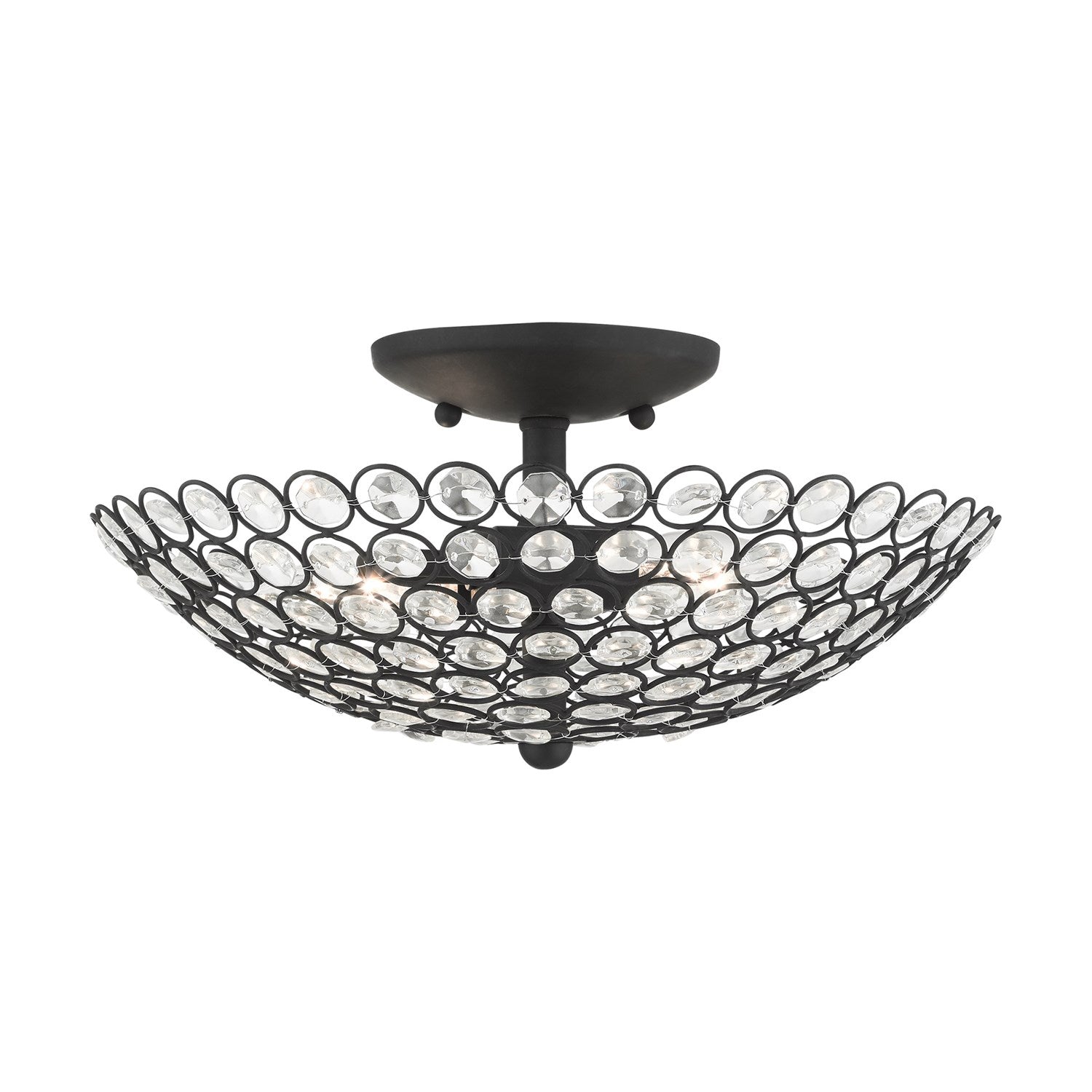 2 Light Black Semi Flush by Livex Lighting
