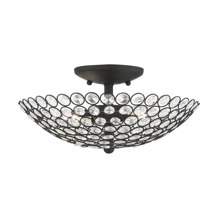 2 Light Black Semi Flush by Livex Lighting