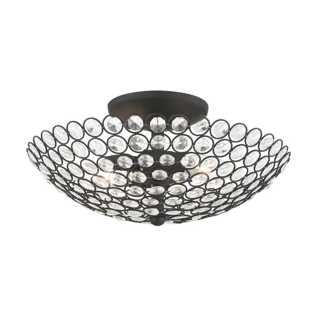 2 Light Black Semi Flush
