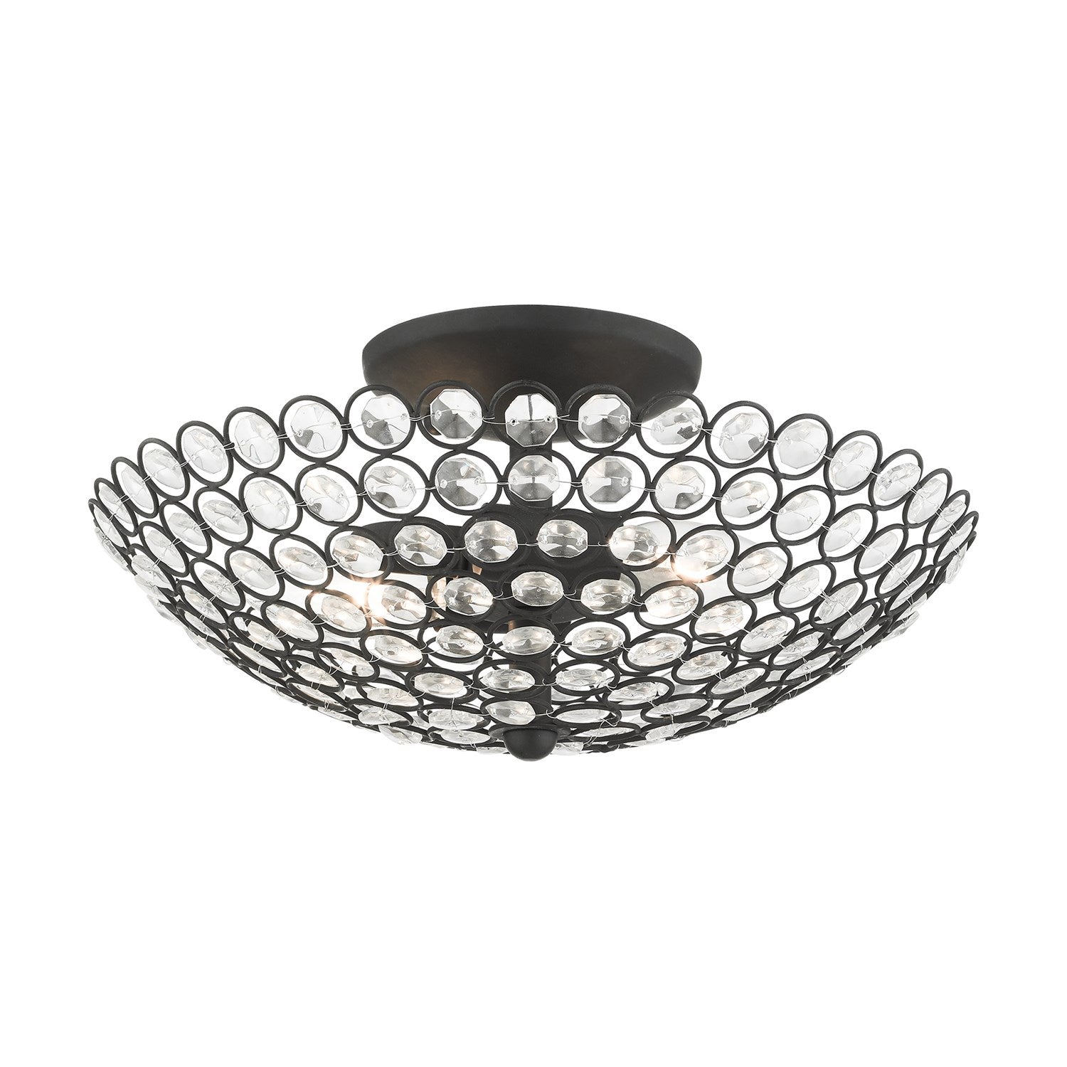 2 Light Black Semi Flush