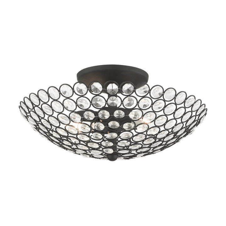 2 Light Black Semi Flush