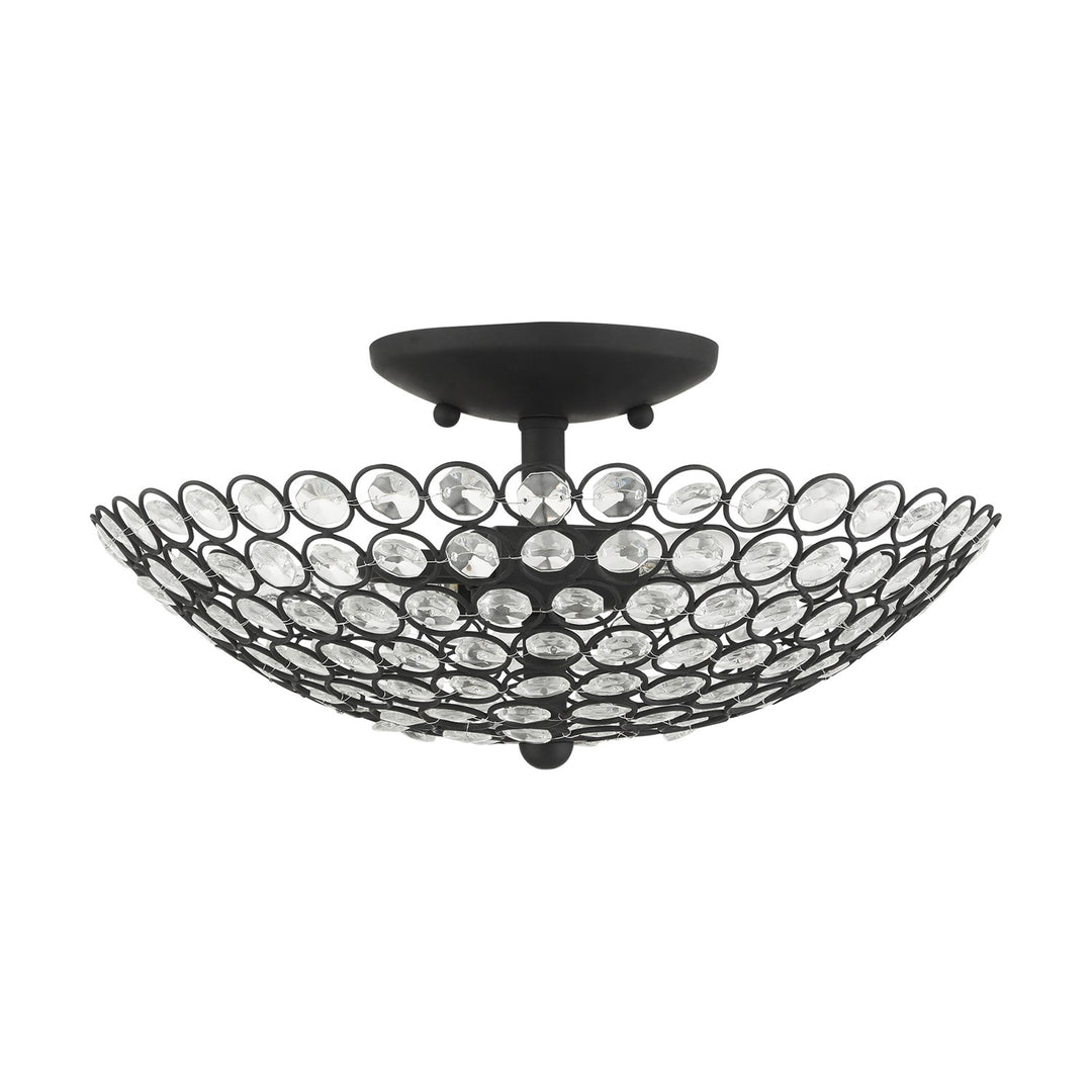 2 Light Black Semi Flush