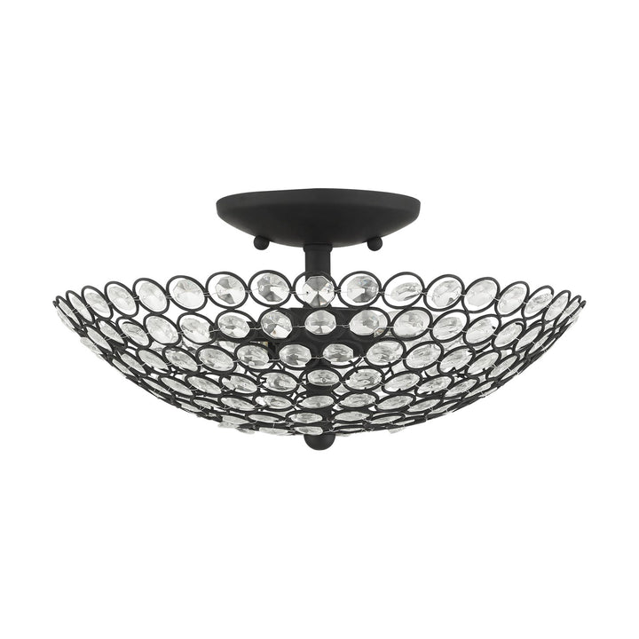 2 Light Black Semi Flush
