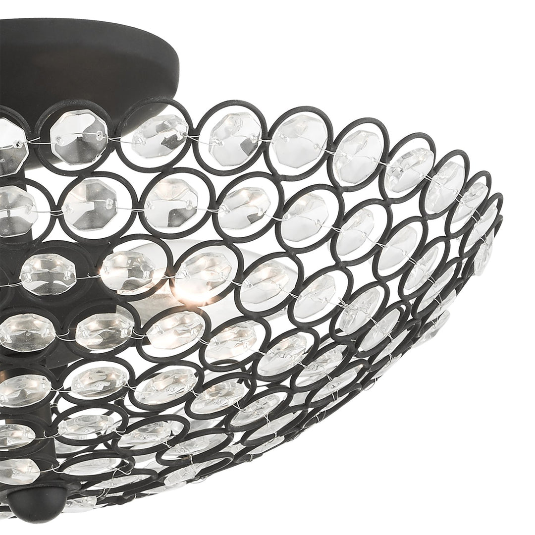 2 Light Black Semi Flush