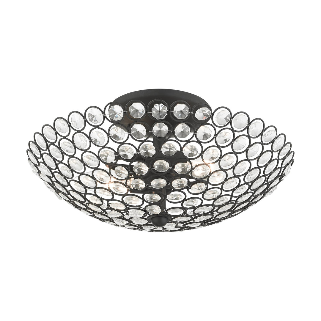 2 Light Black Semi Flush