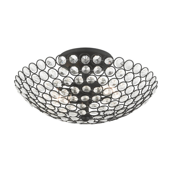 2 Light Black Semi Flush
