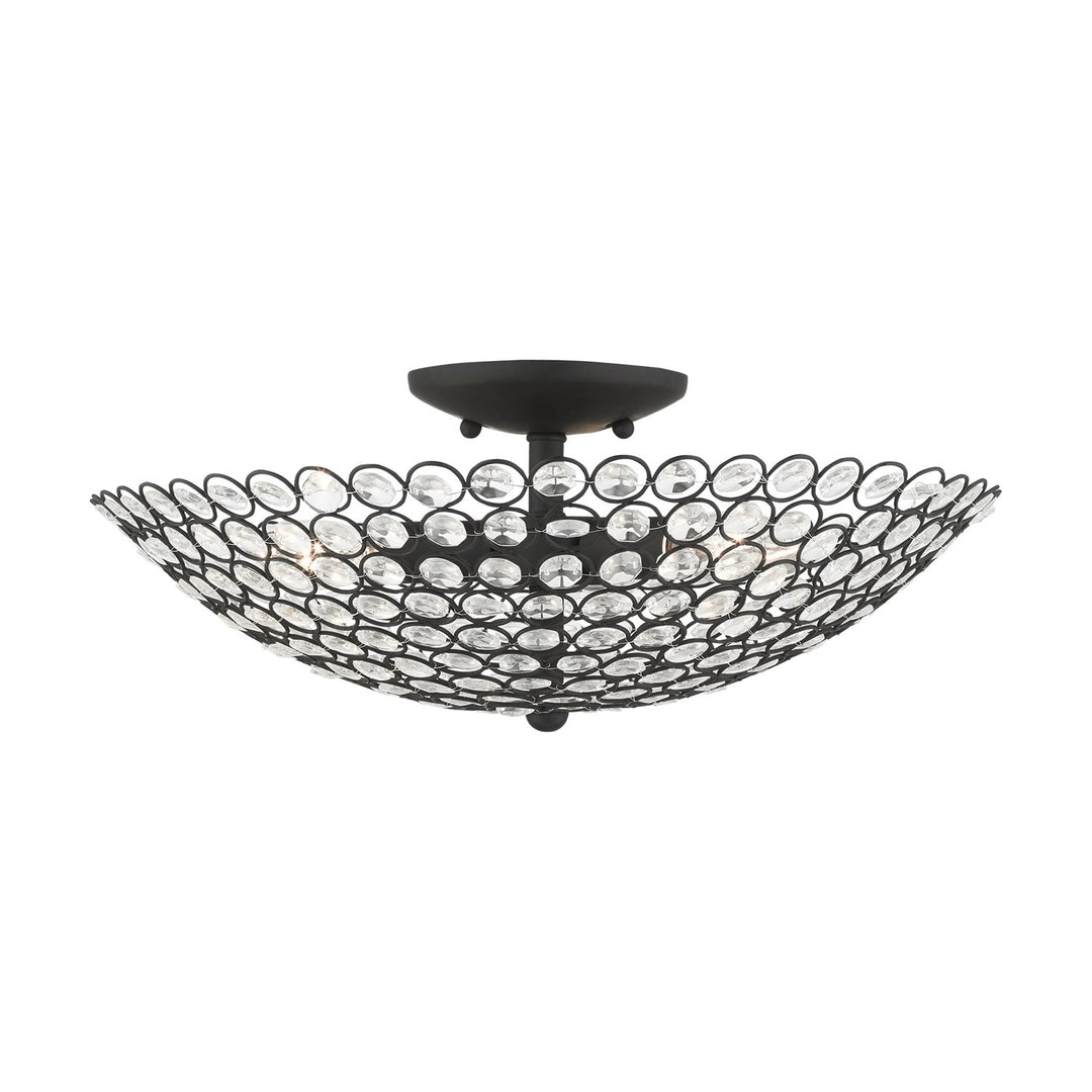 3 Light Black Semi Flush by Livex Lighting