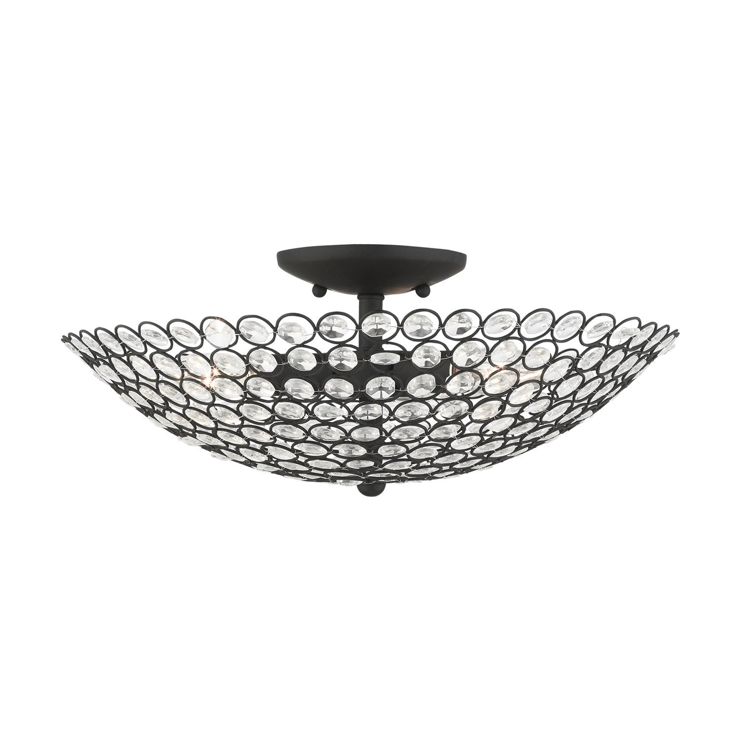 3 Light Black Semi Flush by Livex Lighting