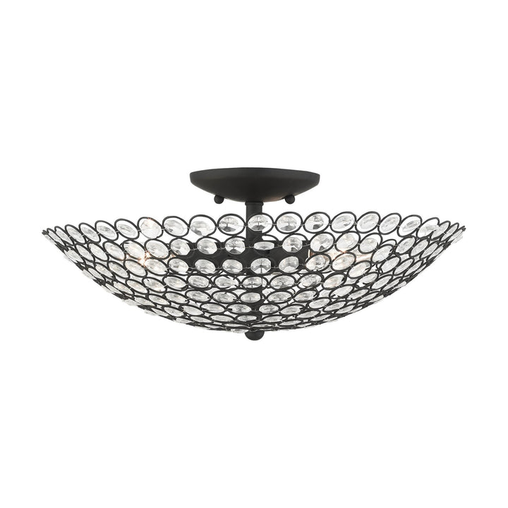 3 Light Black Semi Flush by Livex Lighting
