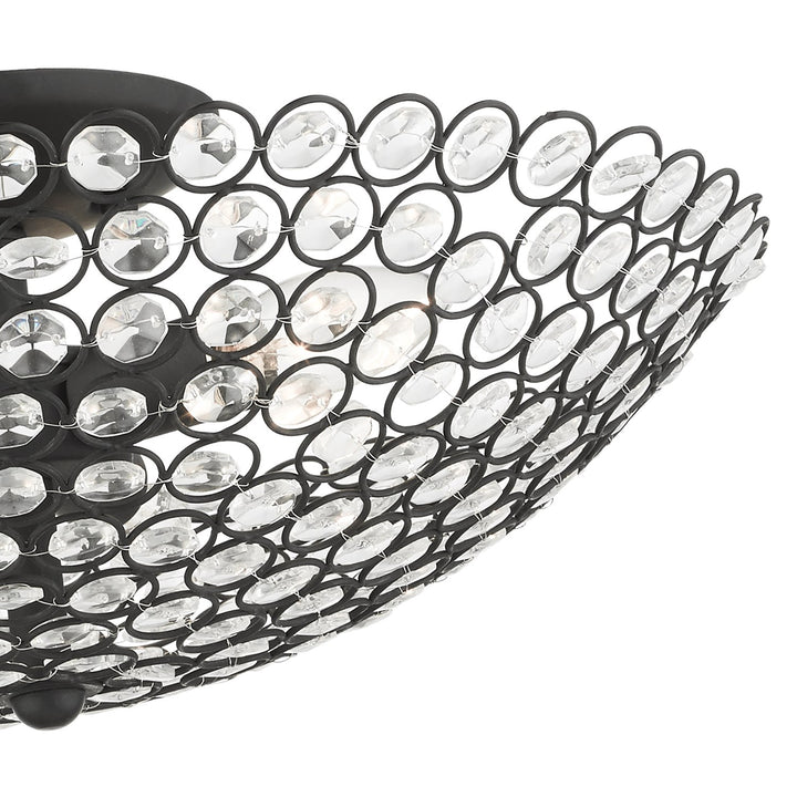 3 Light Black Semi Flush