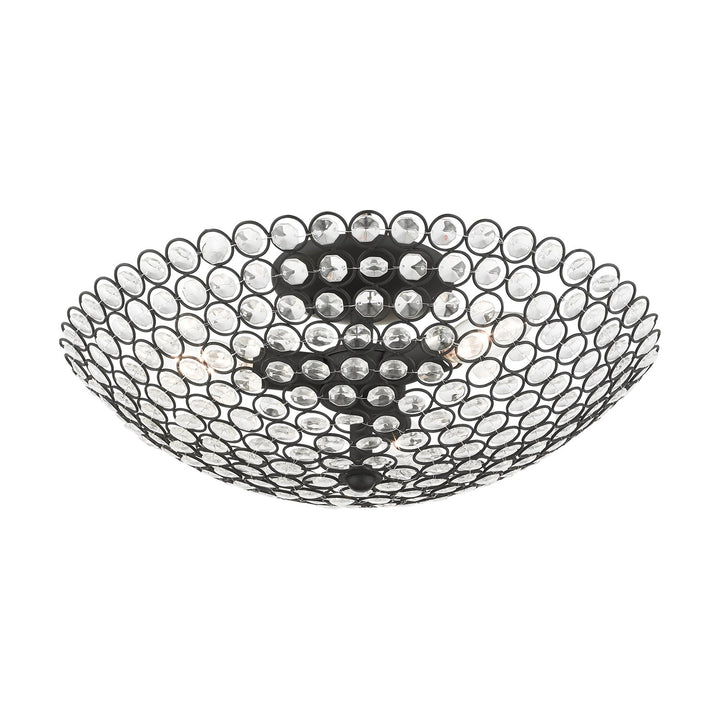 3 Light Black Semi Flush