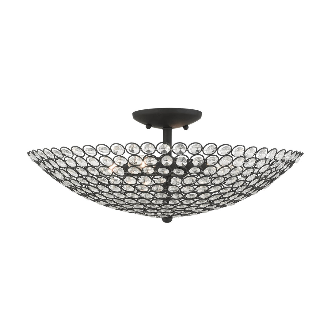 4 Light Black Semi Flush by Livex Lighting
