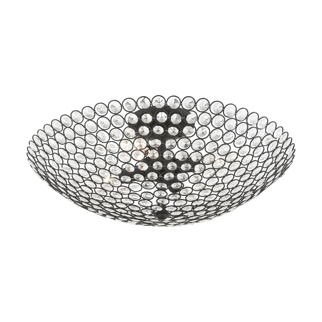 4 Light Black Semi Flush
