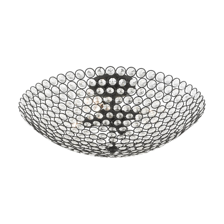 4 Light Black Semi Flush