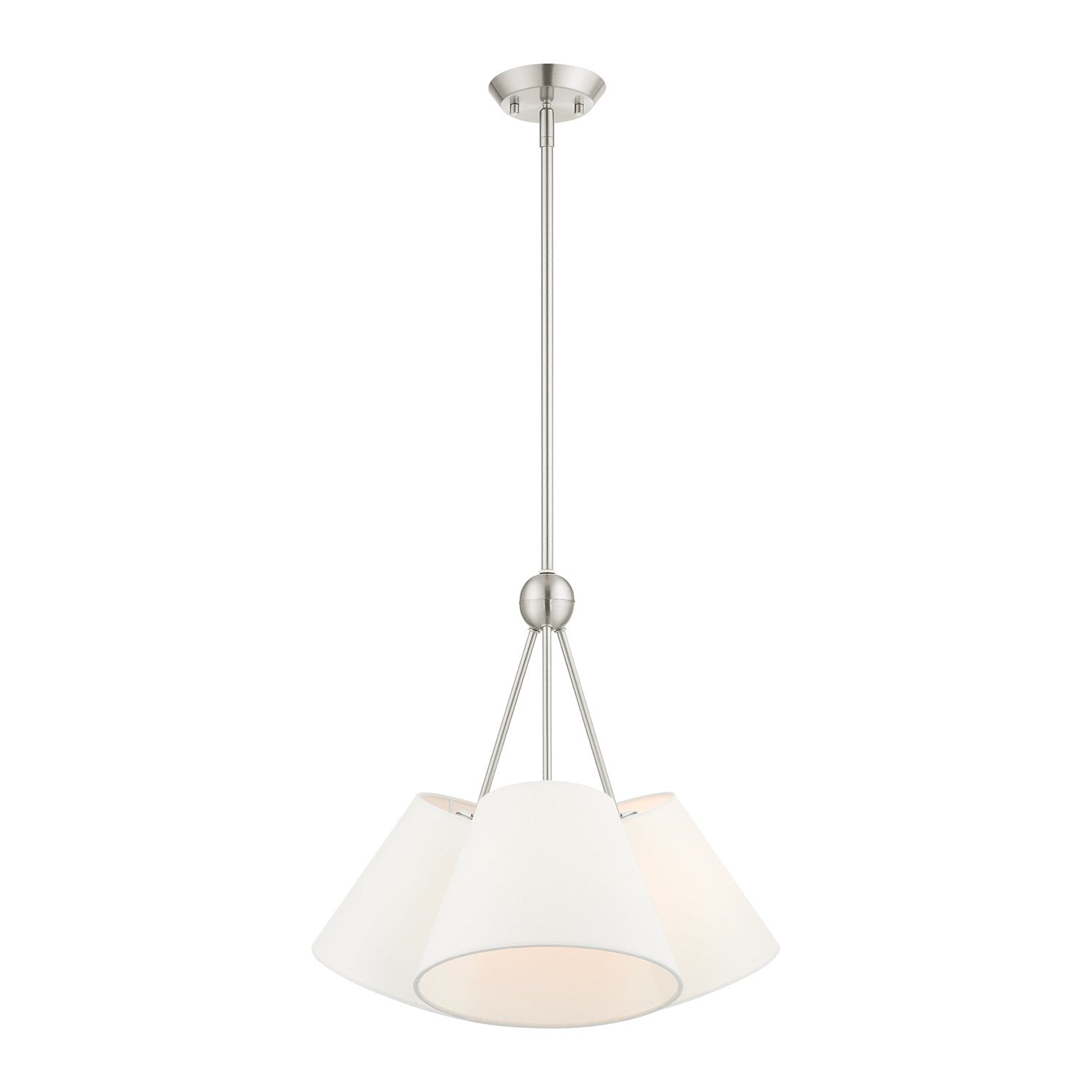 3 Light Brushed Nickel Shaded Chandelier by Livex Lighting