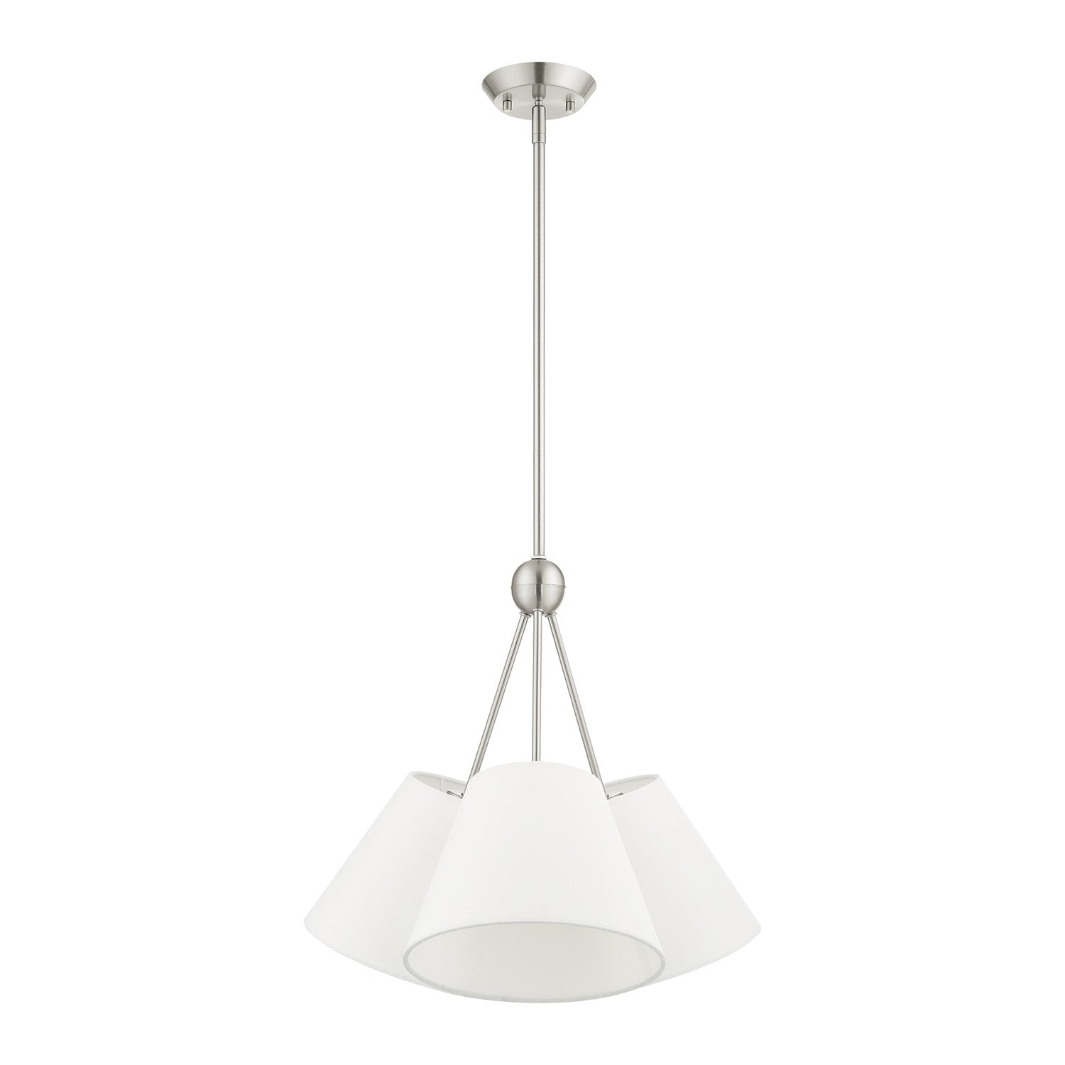 3 Light Brushed Nickel Shaded Chandelier