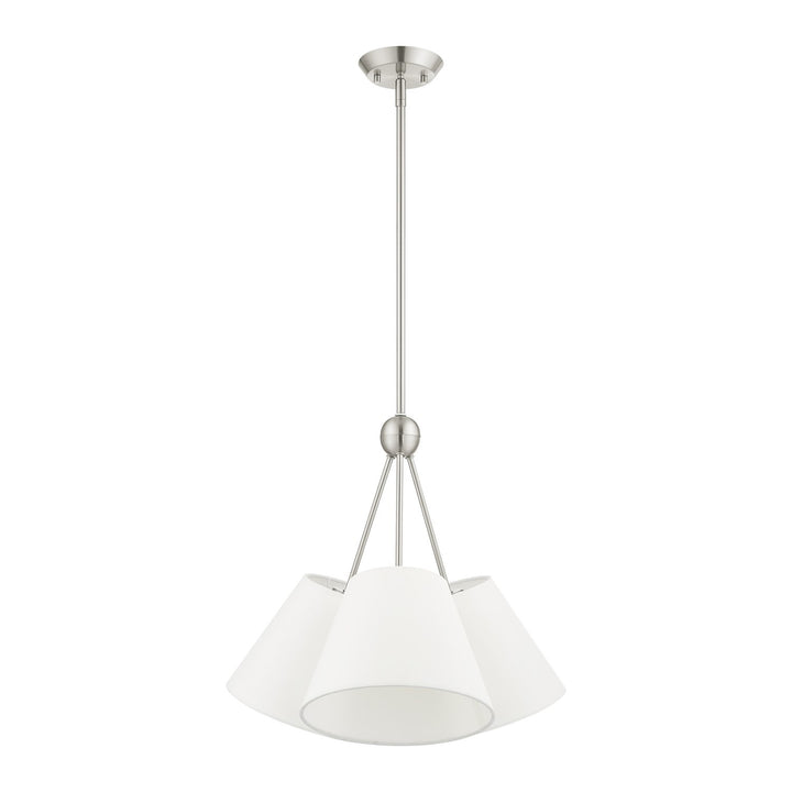 3 Light Brushed Nickel Shaded Chandelier