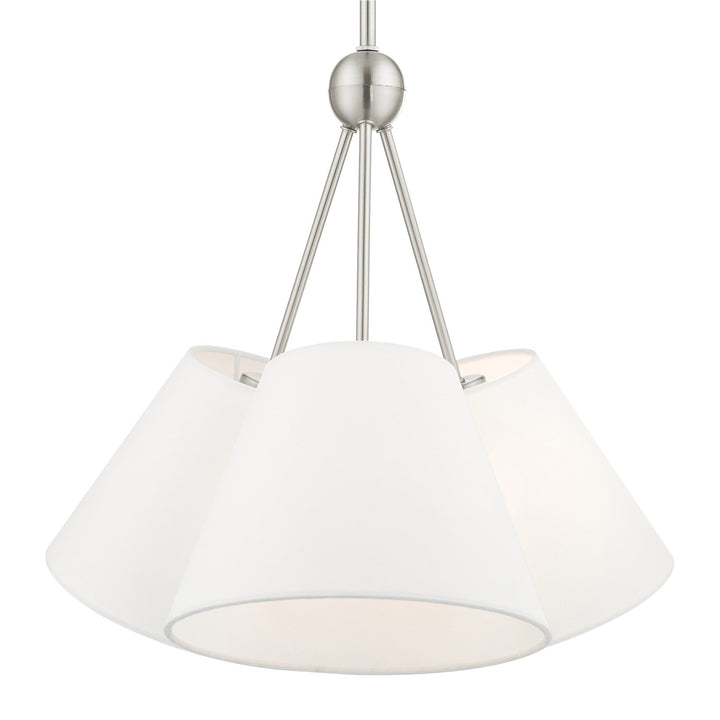 3 Light Brushed Nickel Shaded Chandelier