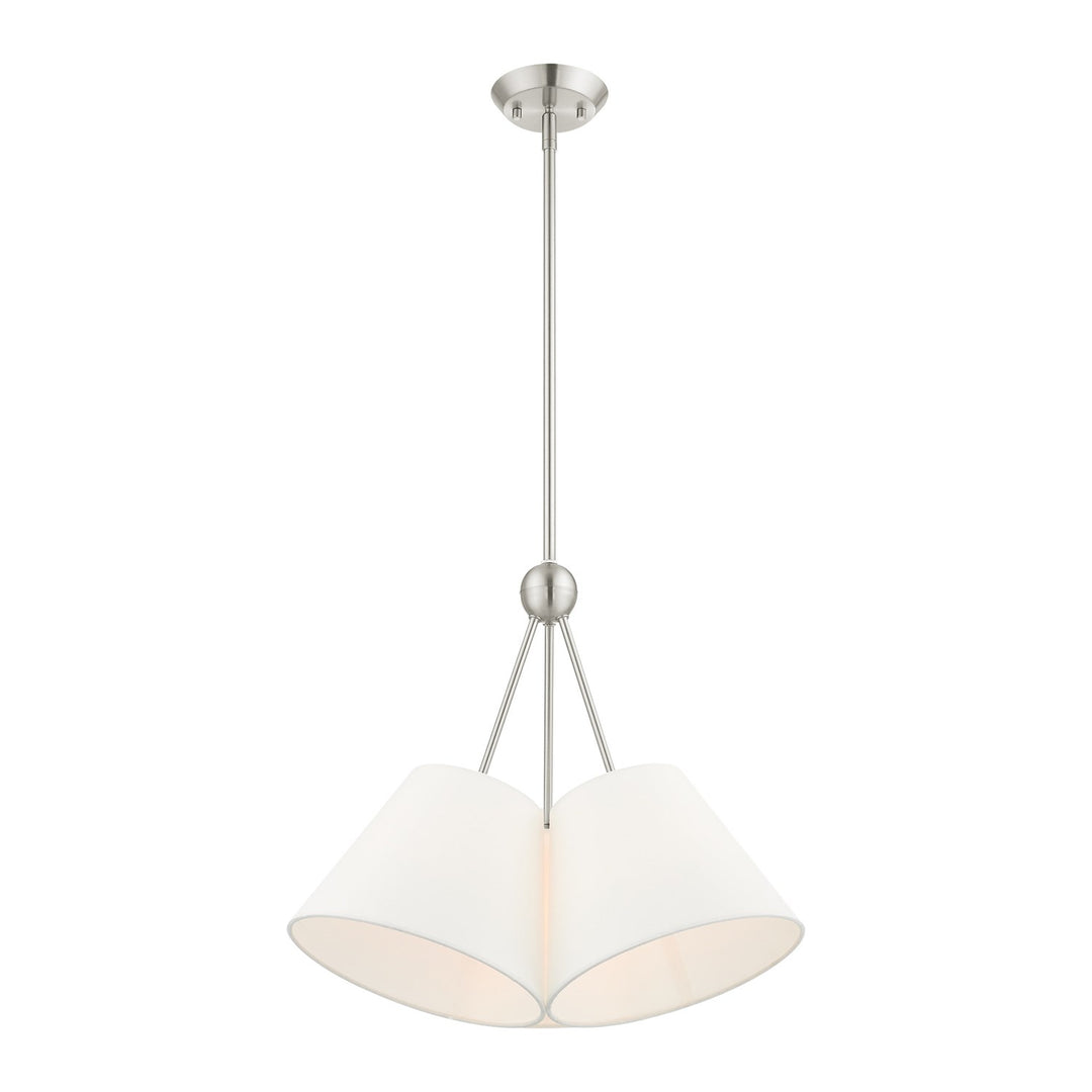 3 Light Brushed Nickel Shaded Chandelier