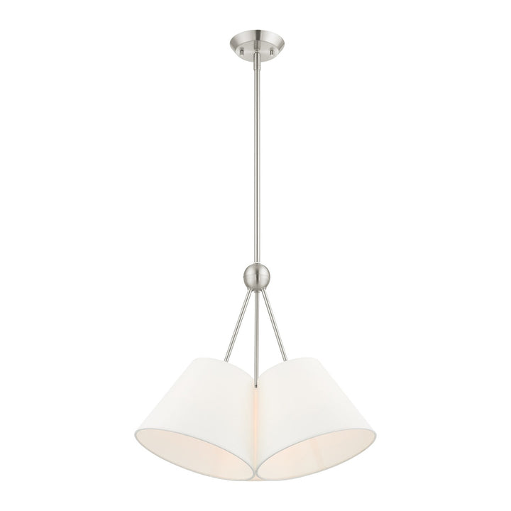 3 Light Brushed Nickel Shaded Chandelier