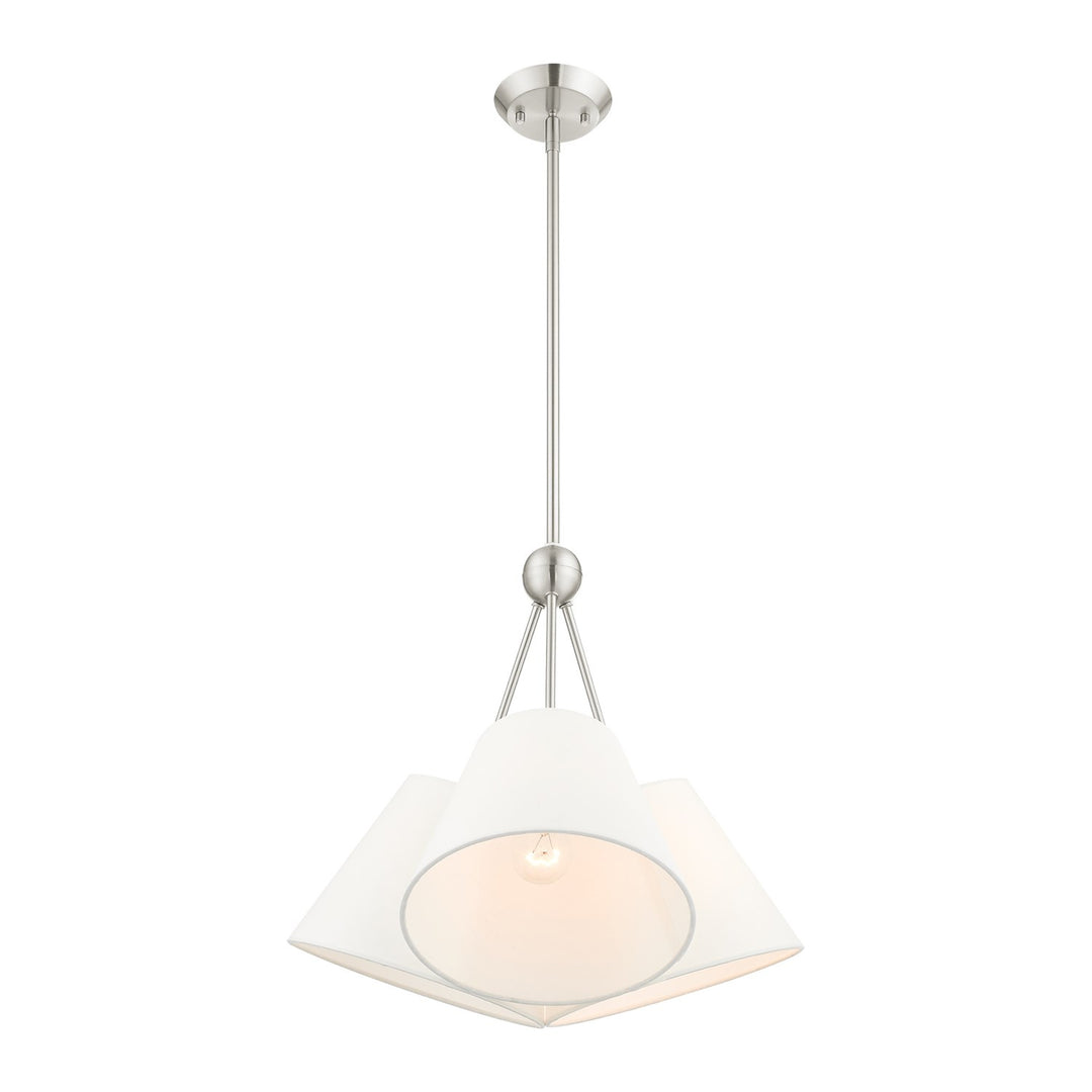 3 Light Brushed Nickel Shaded Chandelier