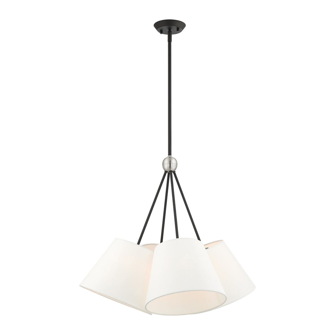 4 Light Black Shaded Chandelier by Livex Lighting