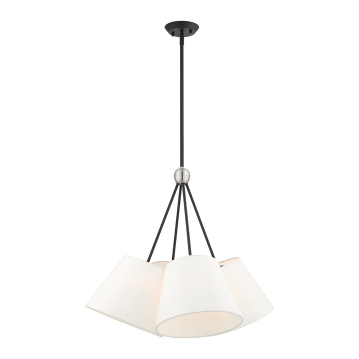 4 Light Black Shaded Chandelier by Livex Lighting