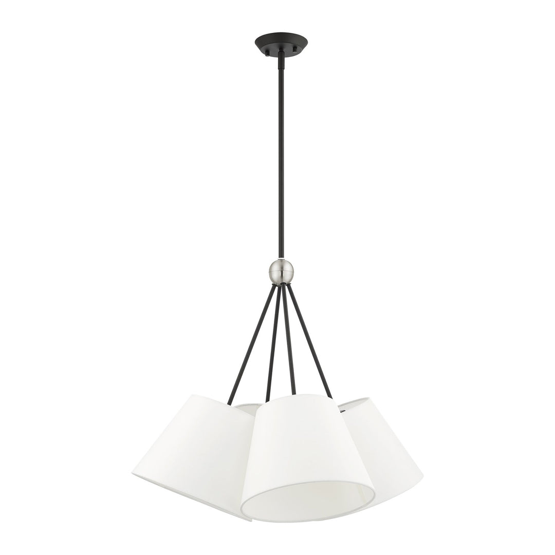 4 Light Black Shaded Chandelier